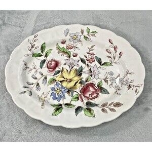 Vintage Booths Flowerpiece Pattern Oval Platter 14" Long 153